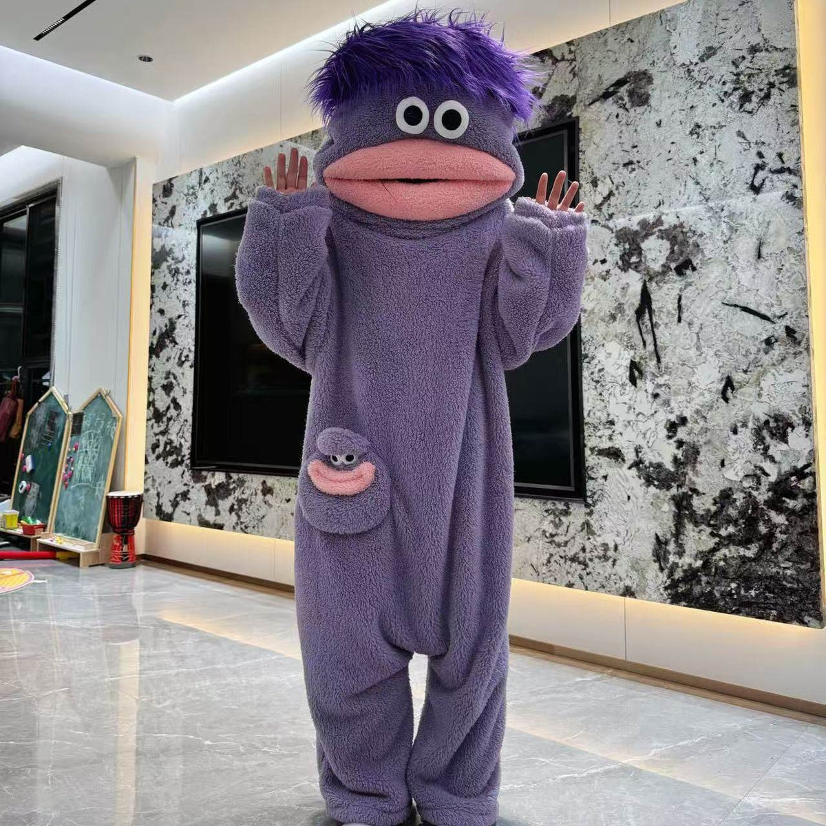 Big Mouth Monster Fleece Onesie for Women