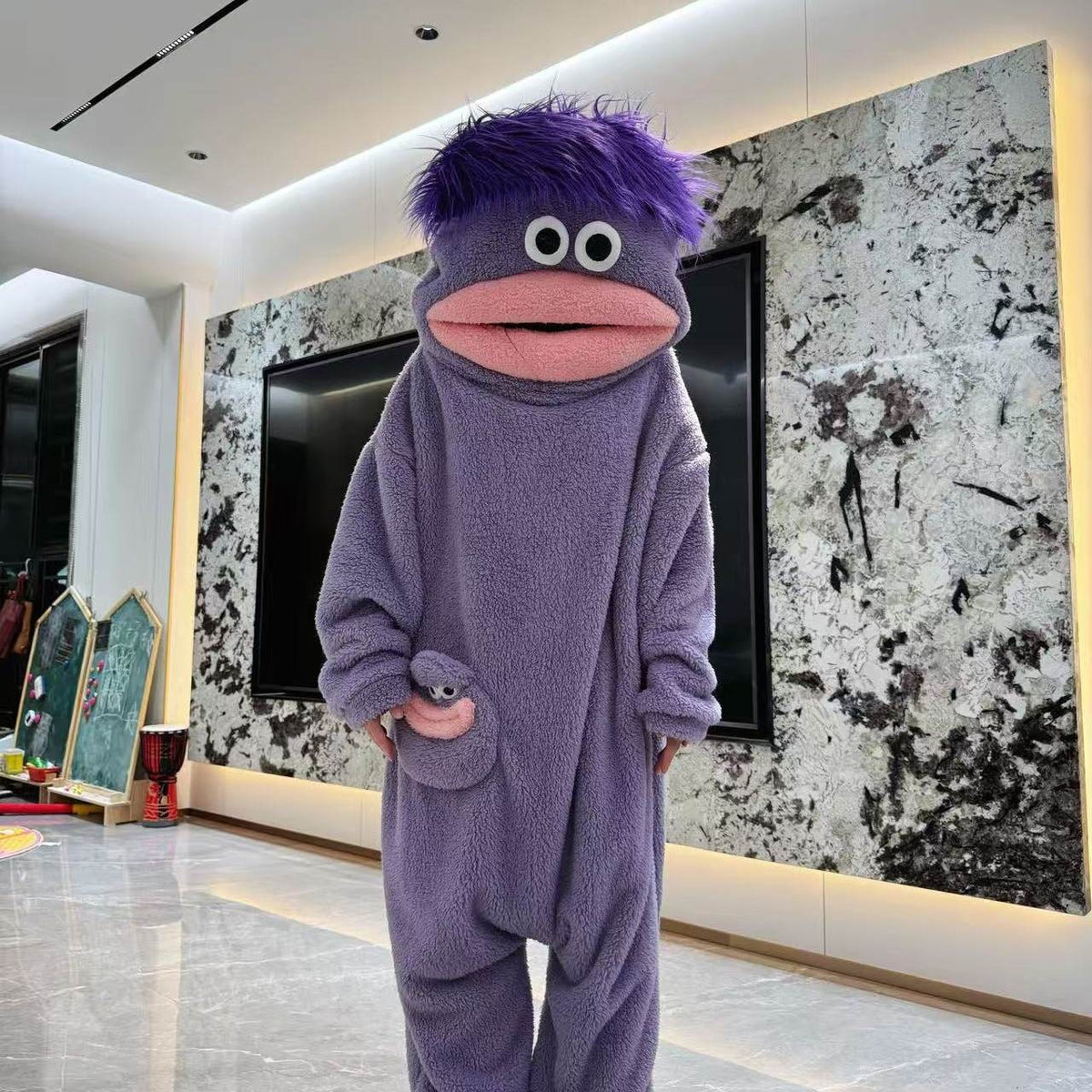 Big Mouth Monster Fleece Onesie for Women